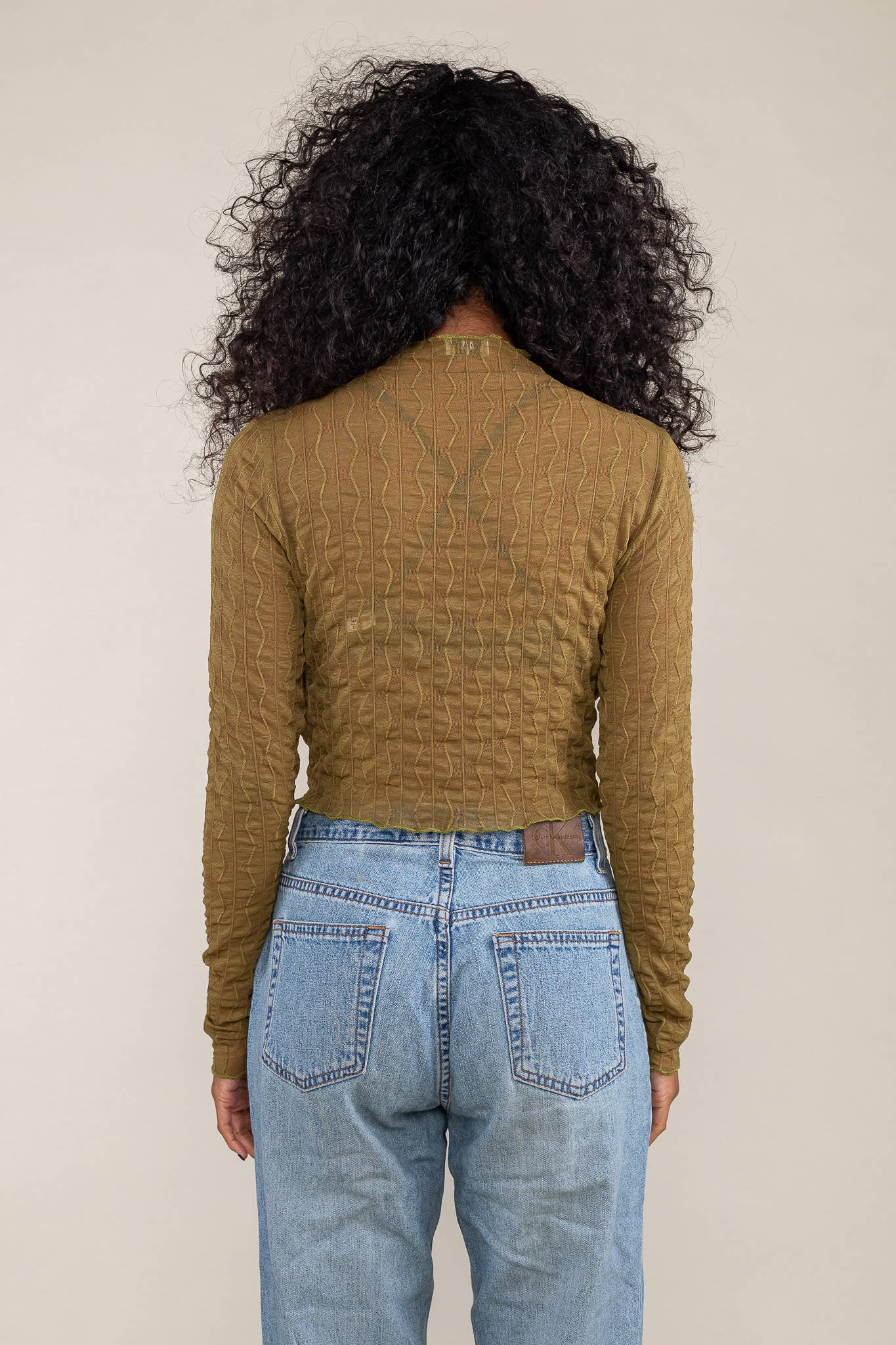 NLT - Vendita all'ingrosso Camicetta - Donna - Top in rete jacquard Abra | Manica lunga a strati ondulati10