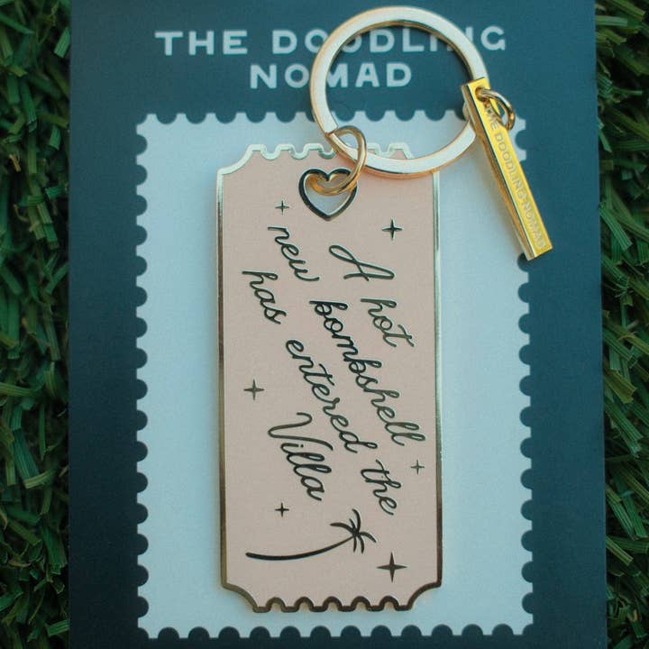 Island of Love Hard Enamel Keychain for wholesale by The Doodling Nomad
