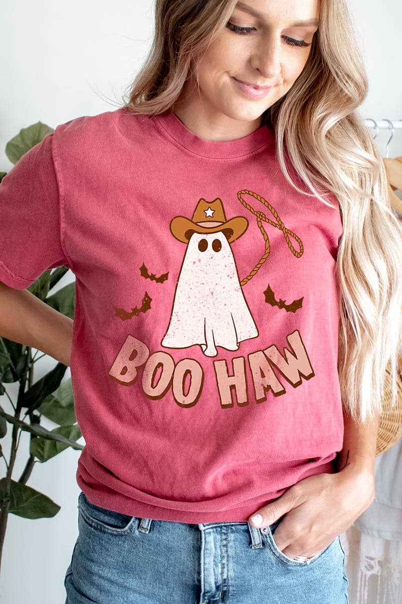 Pink Irene Wholesale - Wholesale Screen Printed T-Shirt - Women's - WESTERN HALLOWEEN GARMENT DYED GRAPHIC TEE9