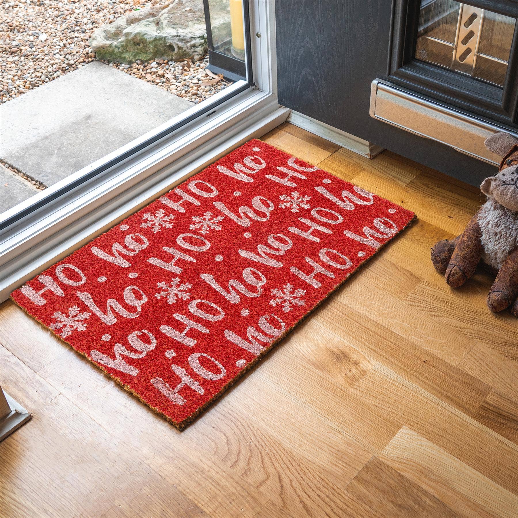 Rinkit Ltd - Wholesale Door Mat - Nicola Spring Christmas Door Mat - 60x40cm - Ho Ho Ho - Red3
