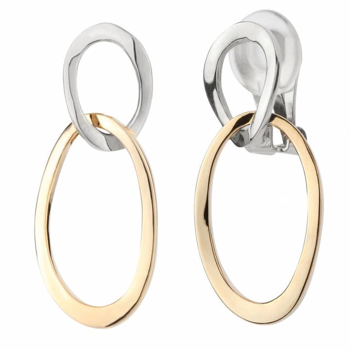 Traveller Drop oorbellen - bicolor voor wholesale door Hollander Jewels B.V.