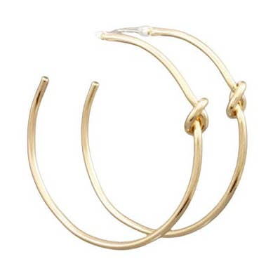 Gold Knot Hoop Earrings | Skinny Hoop for wholesale by Pierce + Hide