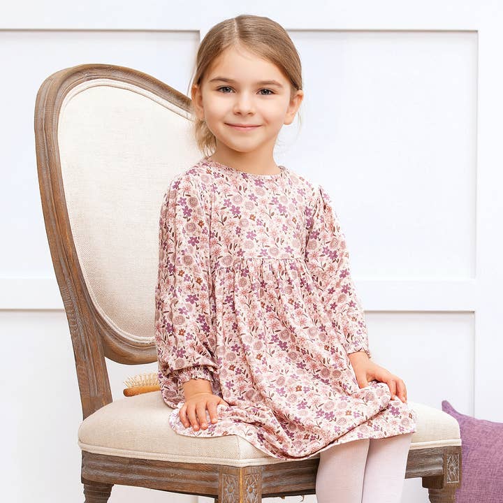 Vestido Floral de Bambú para Niñas – Suave y Elegante para el Uso Diario para venta al por mayor de Tesa Babe