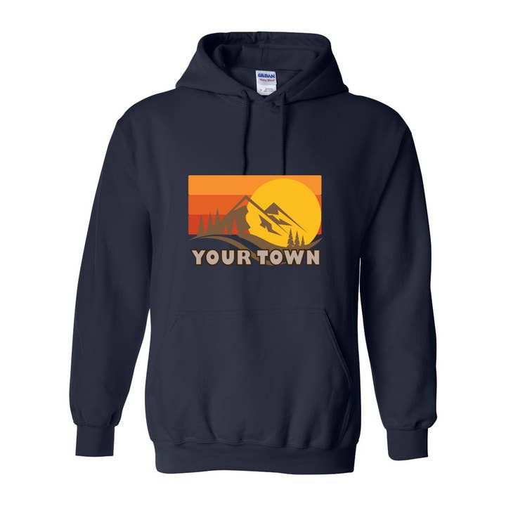 Your Town (customizable) Fall Sunset - Hooded Sweatshirt for wholesale by Wears The Mountain
