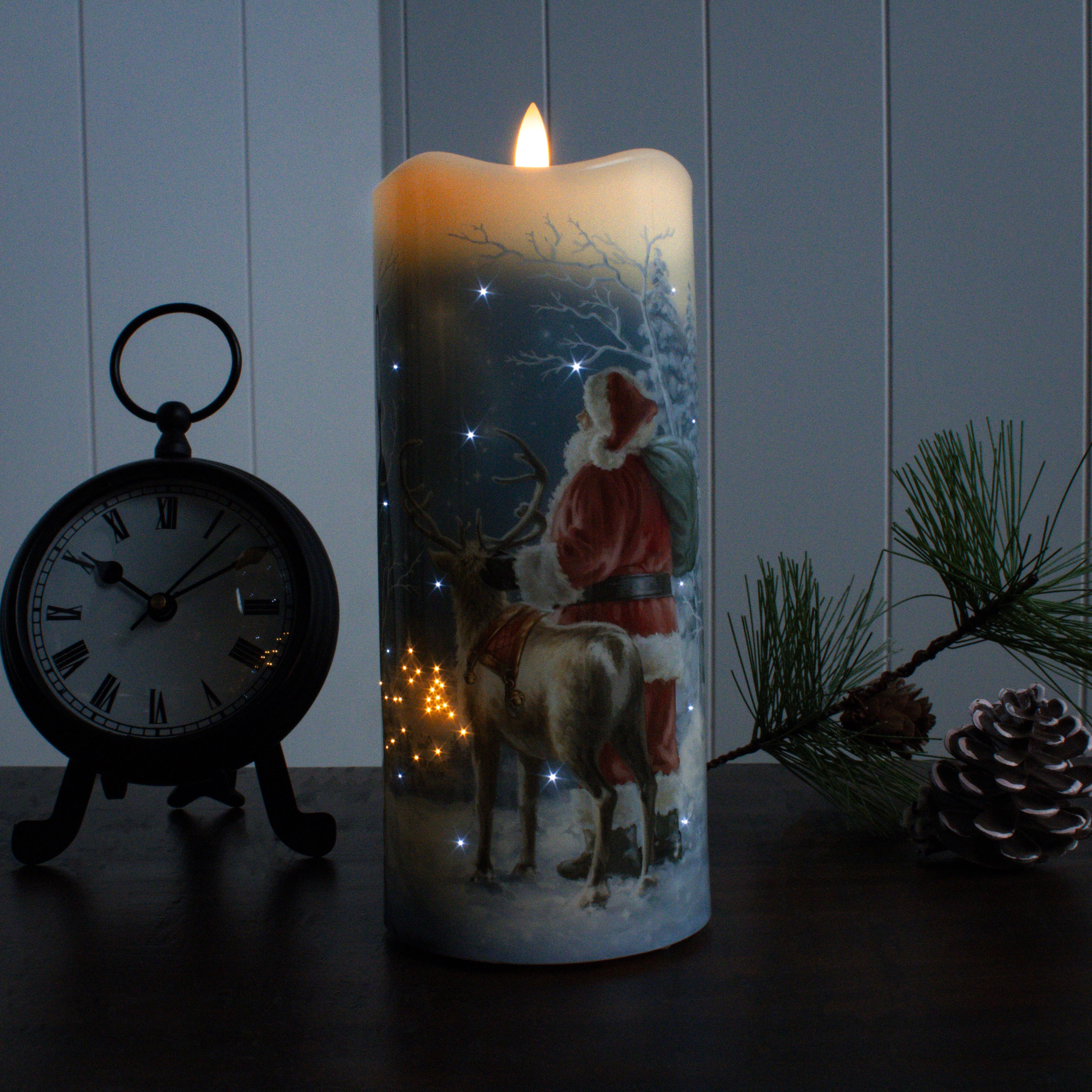 Glow Decor - Wholesale Flameless Candle - Starry Night Santa Fiber Optic Candle2