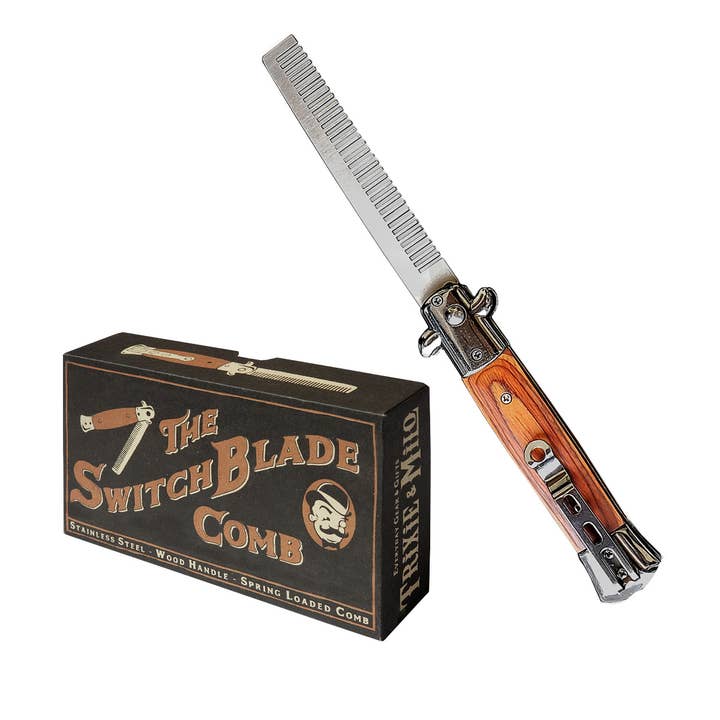 Lucky Jack (f.k.a. Trixie & Milo) - Wholesale Beard Brush/Comb - Genuine Switchblade Comb (10/pk.)