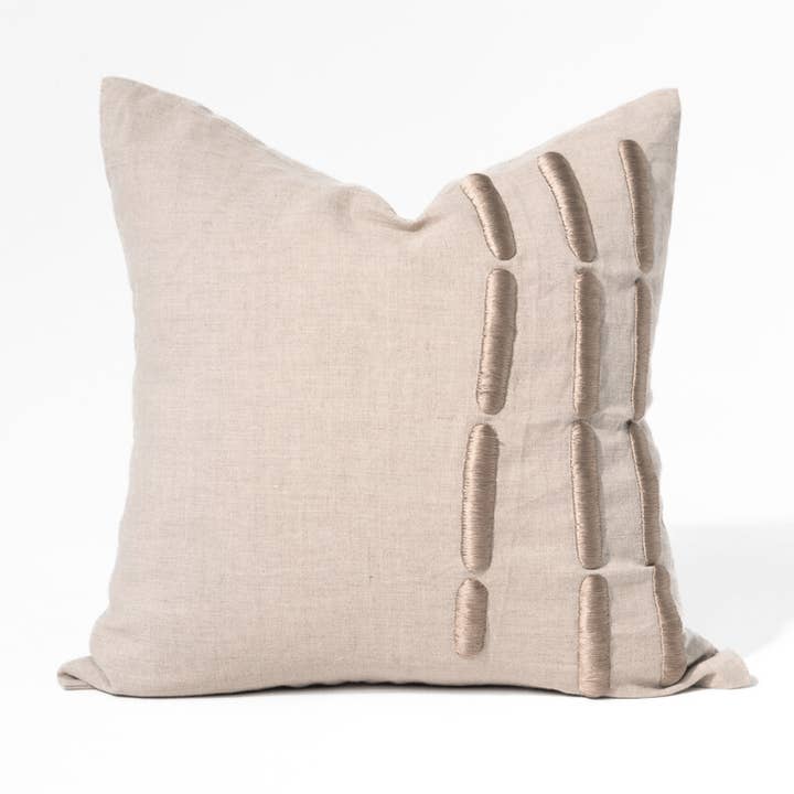 Niseko Yuki Bars Natural Lounge Cushion 55 x 55cm for wholesale by BHD HOME