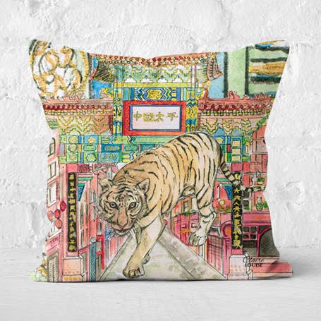 Almofada Tiger In China Town por atacado de Claire Louise
