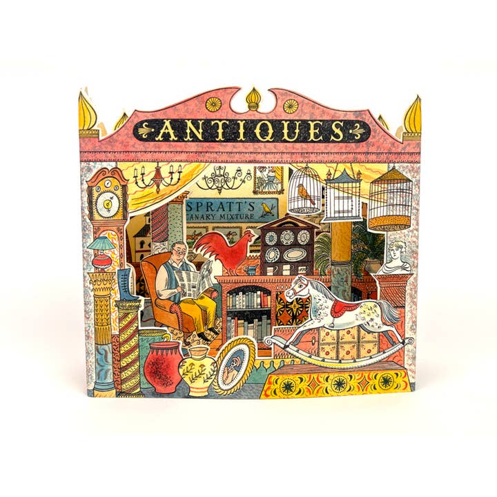 Art Angels - Vente Carte de vœux classique - Carte 3D Boutique d'Antiquités - Emily Sutton