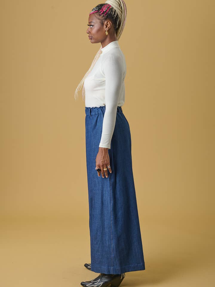 Tracee Pants in Denim - Blue for wholesale by Alice Alexander