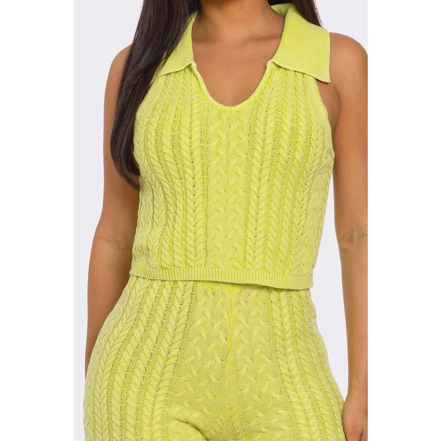 HiteJeans – Großhandel Set aus Oberteil und Shorts (NICHT Loungewear) – Damen – GROBSTRICK ÄRMELLOSES OBERTEIL MIT SHORTS-SET6