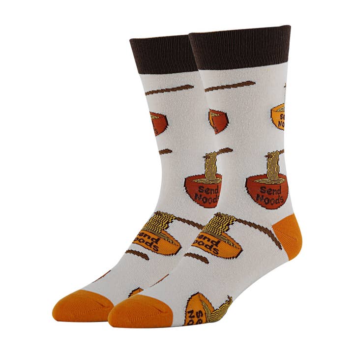 Send Noods | Men's Cotton Crew Funny Socks for wholesale by Oooh Yeah/Sock It Up/Oooh Geez Slippers