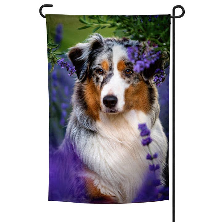 Australian Shepherd Garden Flag for wholesale by Traci's Fun Creations