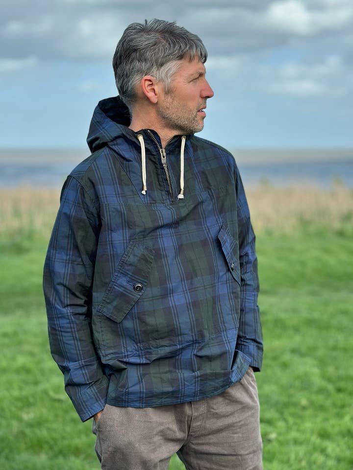 The Hooded Smock - Blackwatch Tartan for wholesale by Yarmouth Oilskins