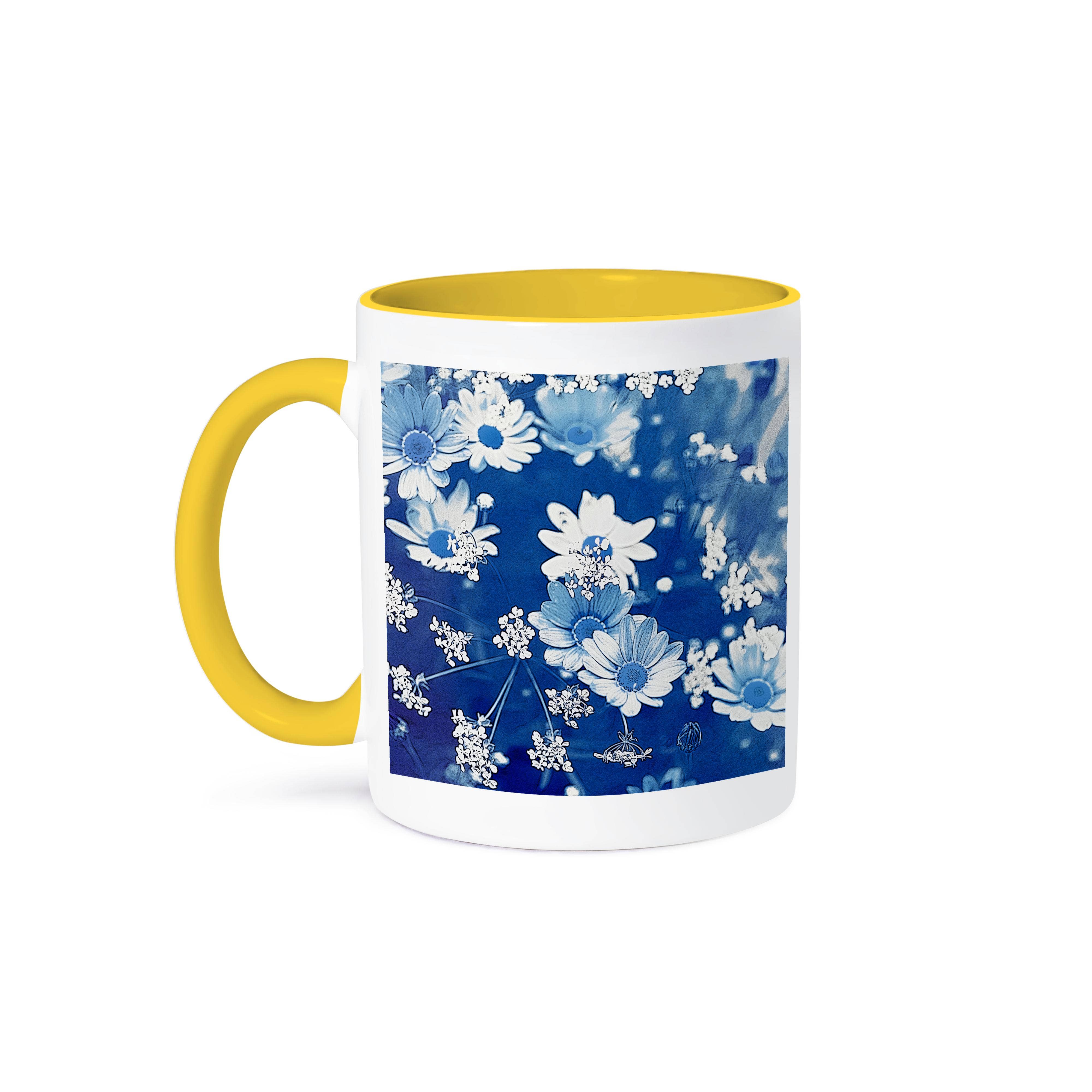 3dRose - Vente Tasse à café - 3dRose, Motif de Fleurs Bleues et Blanches, Tasse0