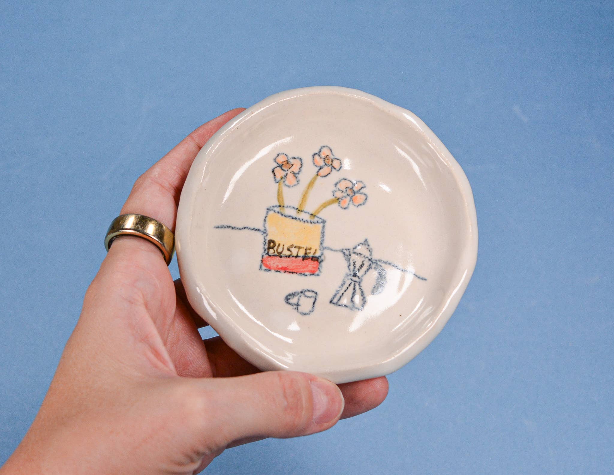 Juice Ceramics Handmade Pottery and Jewelry - Wholesale Decorative Plate/Dish/Bowl - Flowers and Coffee Ceramic Dish1
