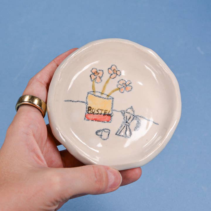 Juice Ceramics Handmade Pottery and Jewelry - Wholesale Decorative Plate/Dish/Bowl - Flowers and Coffee Ceramic Dish1