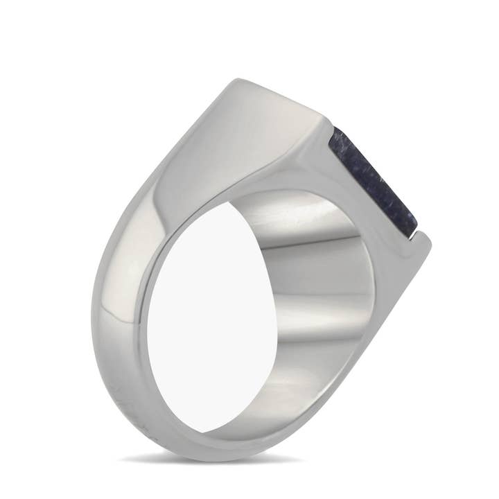 Blackskies - Wholesale Cocktail/Statement Ring - Abyss Ring Silver - Blue Agate1