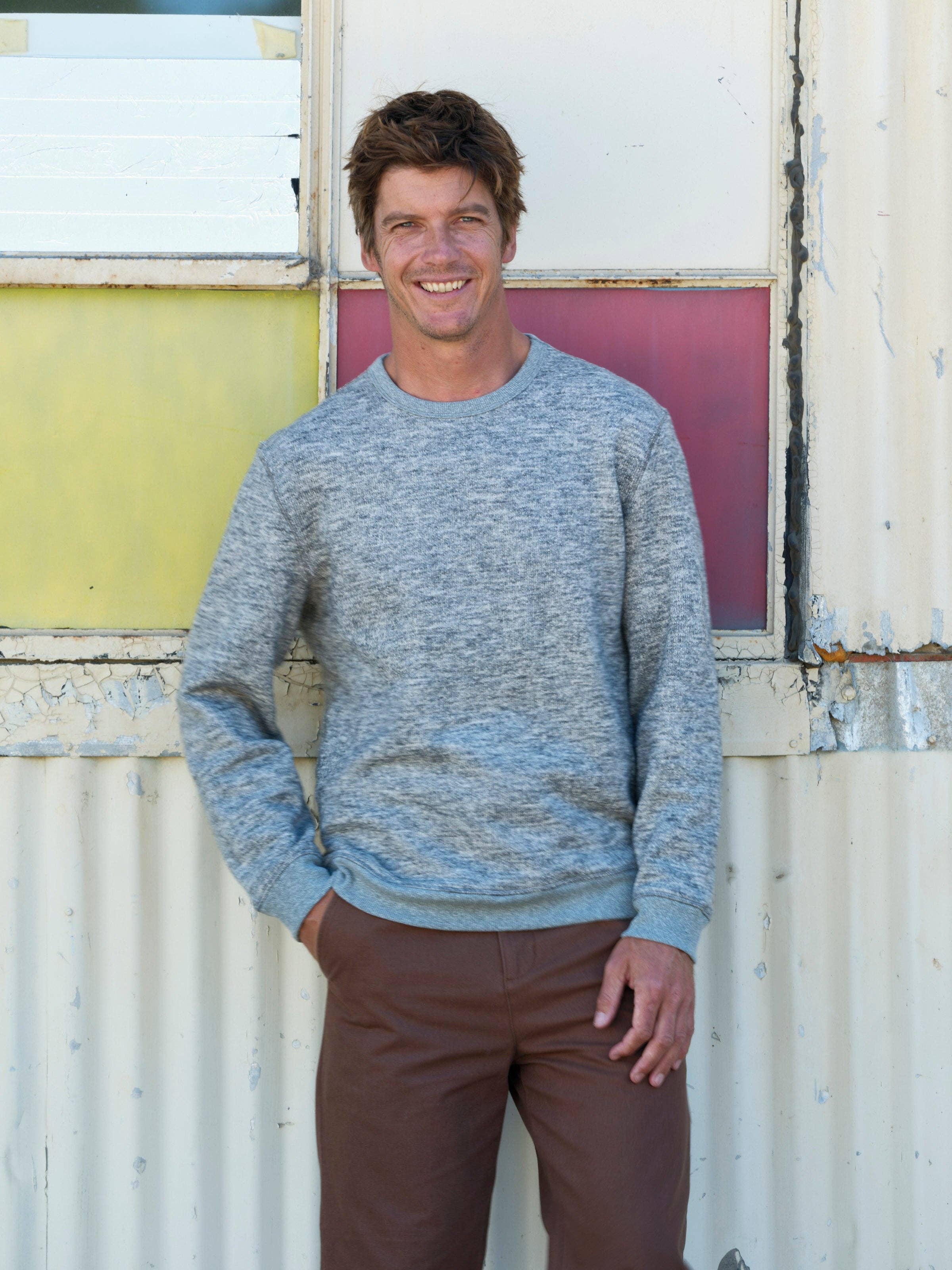 Grijs Gemêleerd T-shirt met ronde hals voor groothandel op Faire6