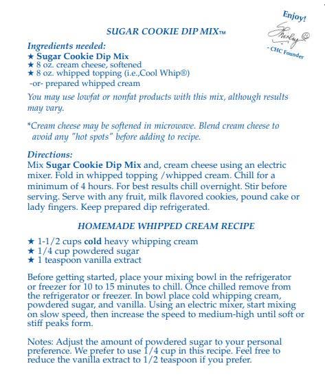 Country Home Creations - Wholesale Dip - Sugar Cookie Dip Mix1