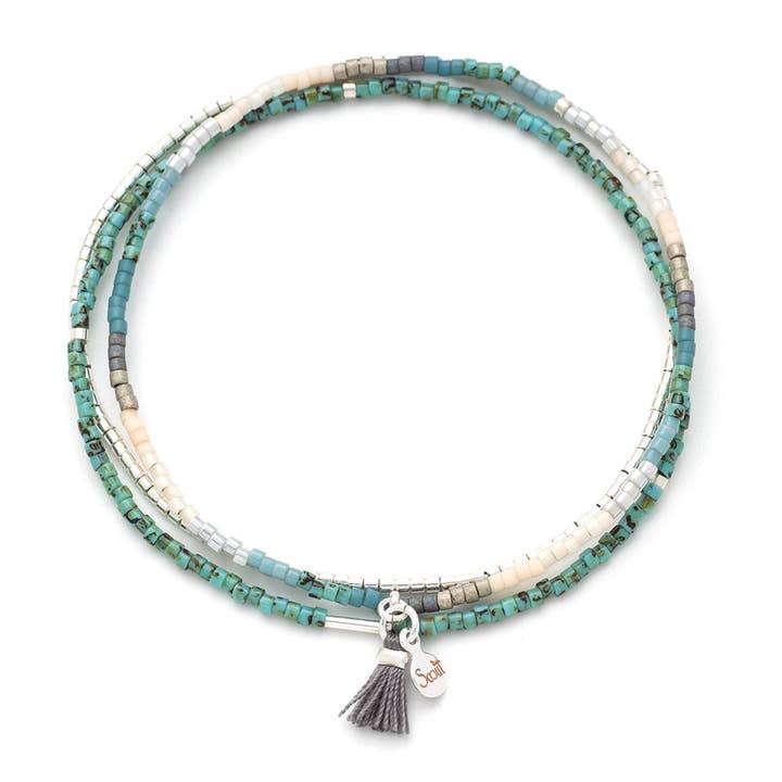 Chromacolor Miyuki Bracelet Trio - Turquoise Multi/Silver for wholesale by Scout Curated Wears