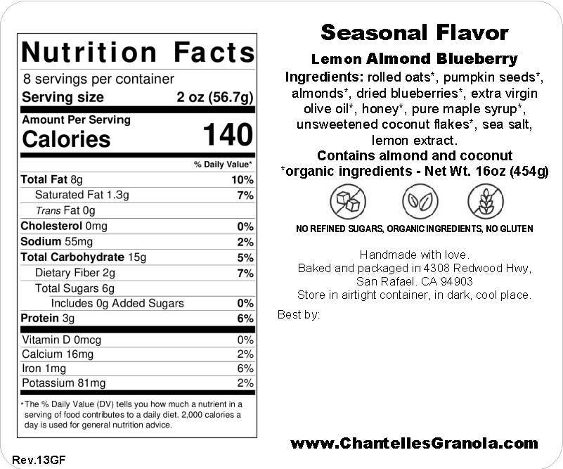 Chantelle's Granola – wholesale Granola – Granola: Seasonal Flavor (pumpkin spice Pecan Cranberry)3