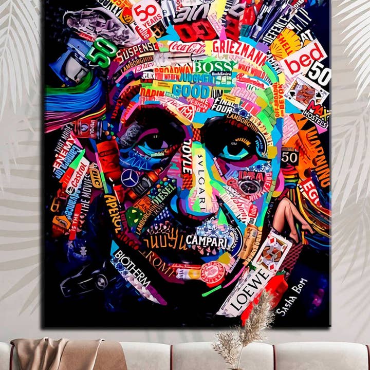 Poster d'art mural en bois « Albert Einstein », plus de 200 pièces pour la vente par Max Woody™