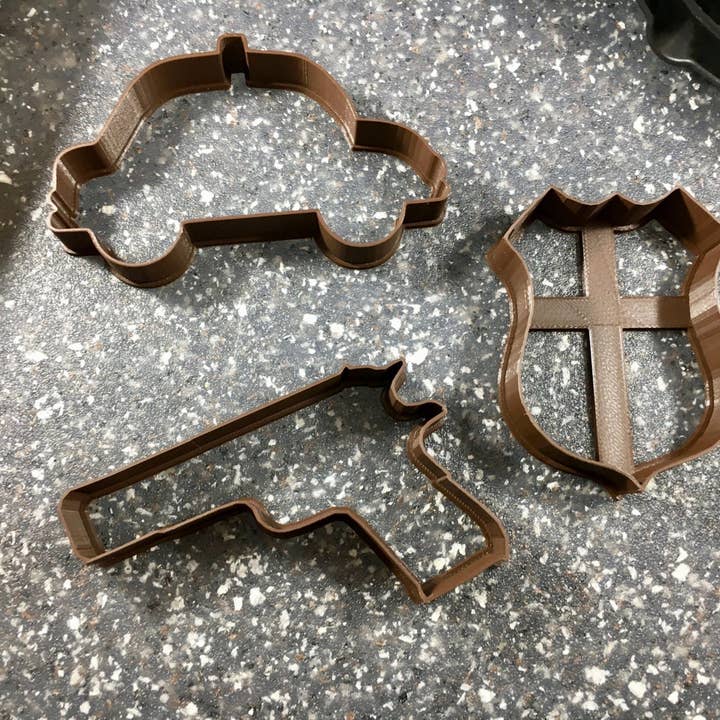 Police Themed Cookie Cutter Set for wholesale by CookieCutterSupply