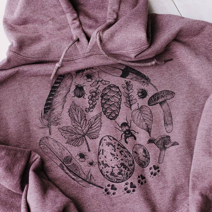 Maroon Wild Nature Hoodie /Sweatshirt for wholesale by Edgy Moose Designs