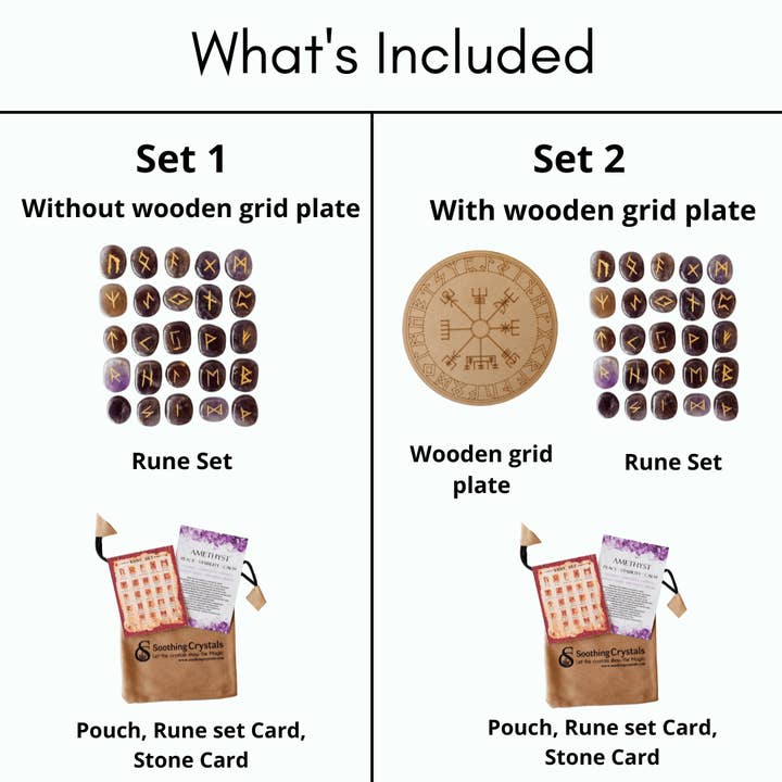 Soothing Crystals - Wholesale Spiritual Stone/Crystal - Futhark Rune Set | Amethyst | Rune Stones | Runic Crystals2