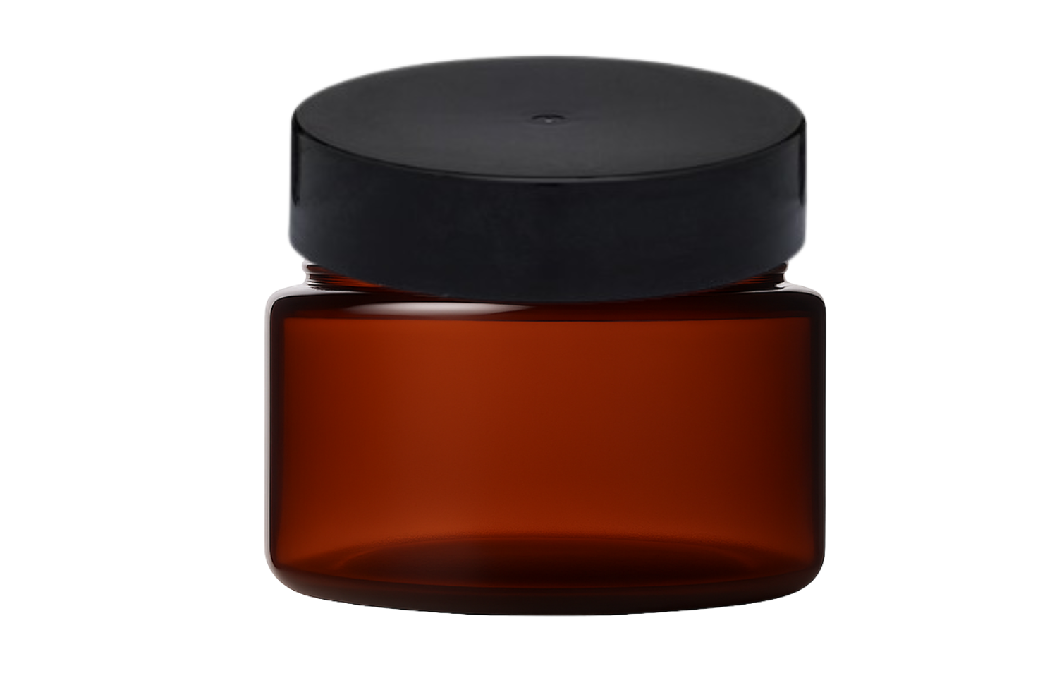 AfroCosmetics & Culture - Wholesale Jar - 4 oz Amber Plastic Jar with Black Ribbed Cap Cosmetic Jars1