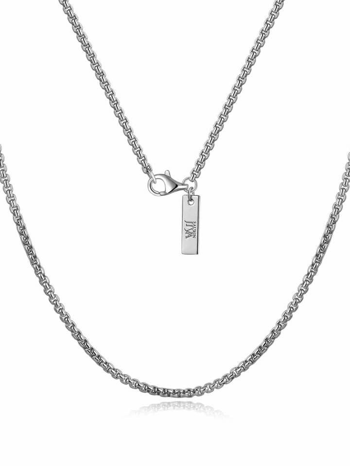 24K White Gold Box Chain - 2mm for wholesale by Saurin Jiya