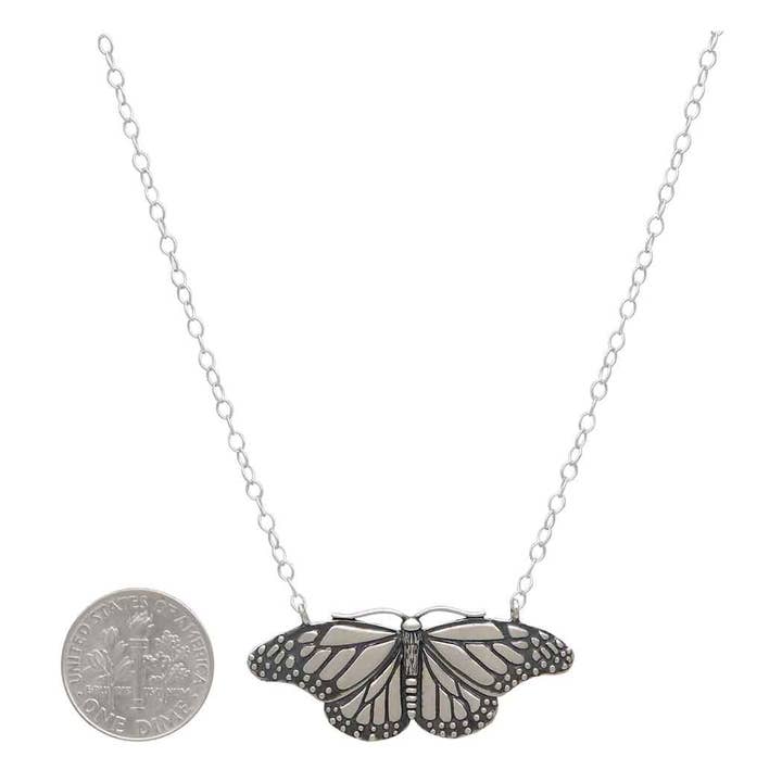 Nina Designs - Wholesale Pendant/Charm Necklace - Sterling Silver Monarch Butterfly Festoon Necklace