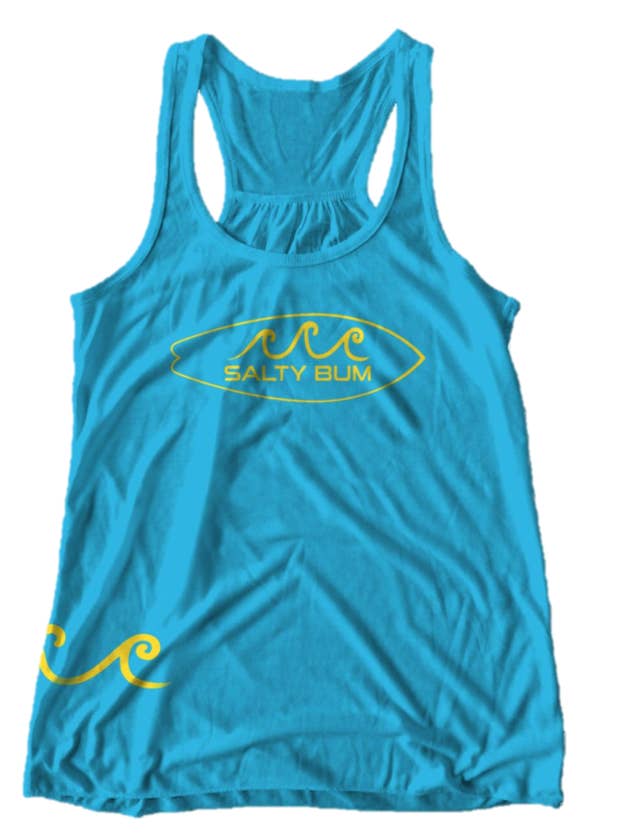 The Surf’s Up Tank Turqoise for wholesale by Salty Bum