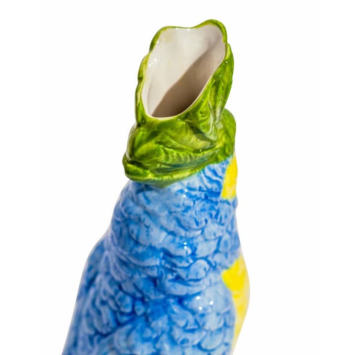 McGowan & Rutherford Ltd - Wholesale Vase - Blue & Yellow Parrot on Perch Ceramic Vase2