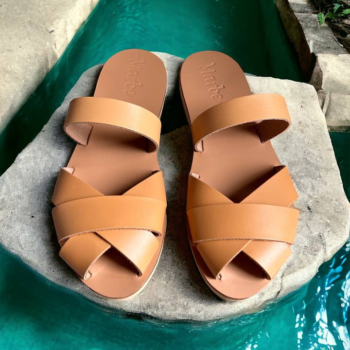 Marbe Sandals - Wholesale Sandals - Women's - Classy Greek Summer Leather Sandal : Filio