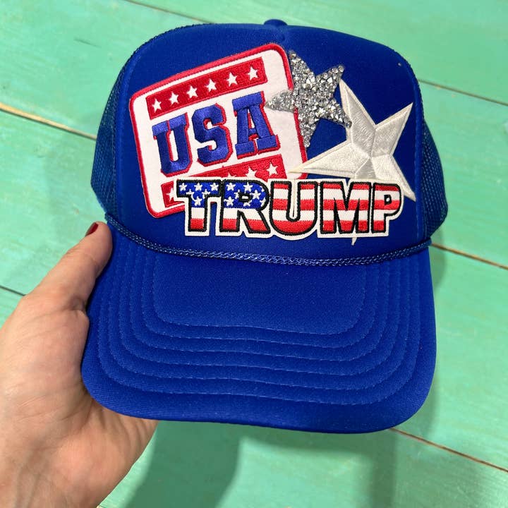 Vibes Hat Company - Wholesale Trucker Hat - Women's - Trump USA Trucker Hat | 4th Of July Hats | USA | Hats3