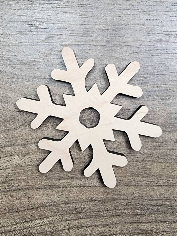 Snowflake Unfinished Wood Cutout Shape Christmas Craft Sign for wholesale by KobasicCreations