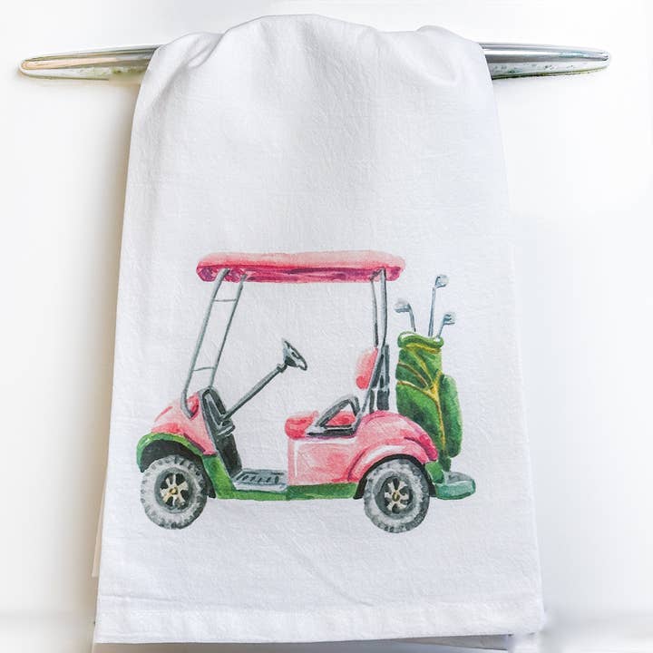 Golf Cart Tea Towel for wholesale by Taylor Paladino