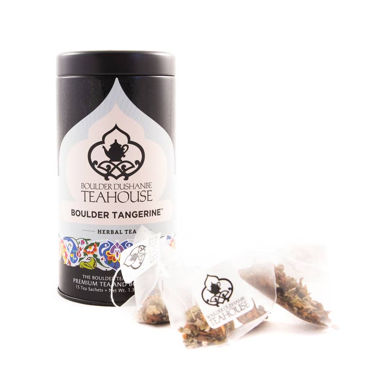 Boulder Tea Company - Wholesale Tea Bags - Boulder Tangerineâ„¢ Herbal Tea - Tin of 15 Tea Sachets