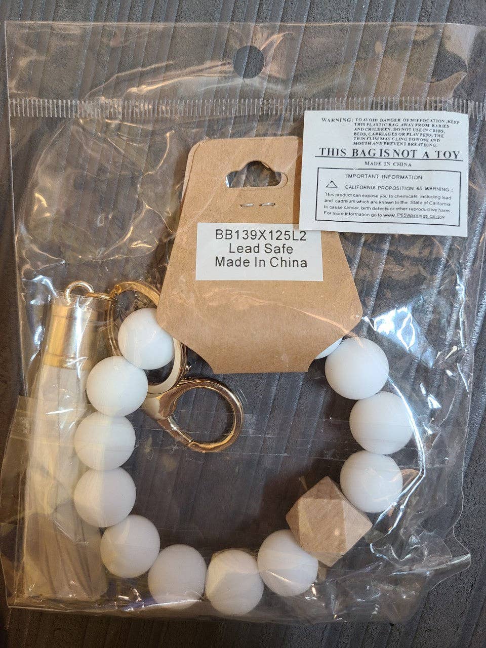 MiMi Wholesale - Vente Bracelets porte-clés - Porte-clés/bracelet porte-clés en silicone perlé BB139x12533