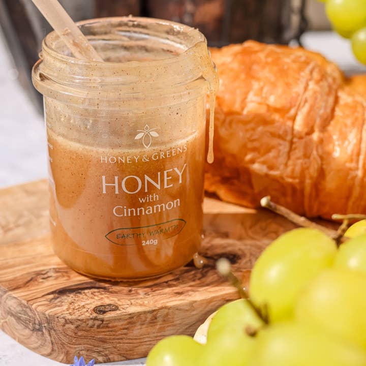 Honey & Greens - Venta al por mayor Miel - Miel británica con canela 240g3
