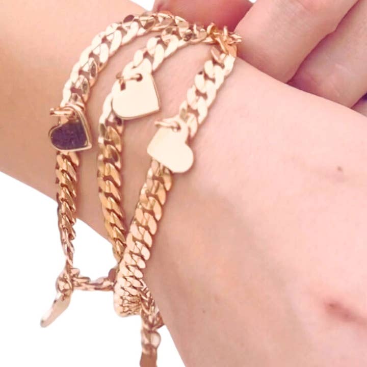 Met goud gevulde bedelarmband met hart - magnetische sluiting voor wholesale door Rejected Hearts Club