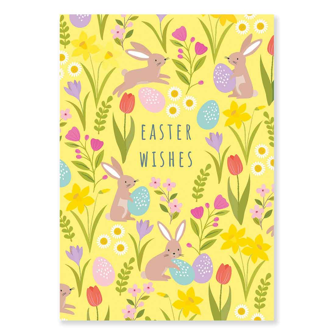 Klara Hawkins - Wholesale Easter Card - Spring bunny and floral patterned Easter card1