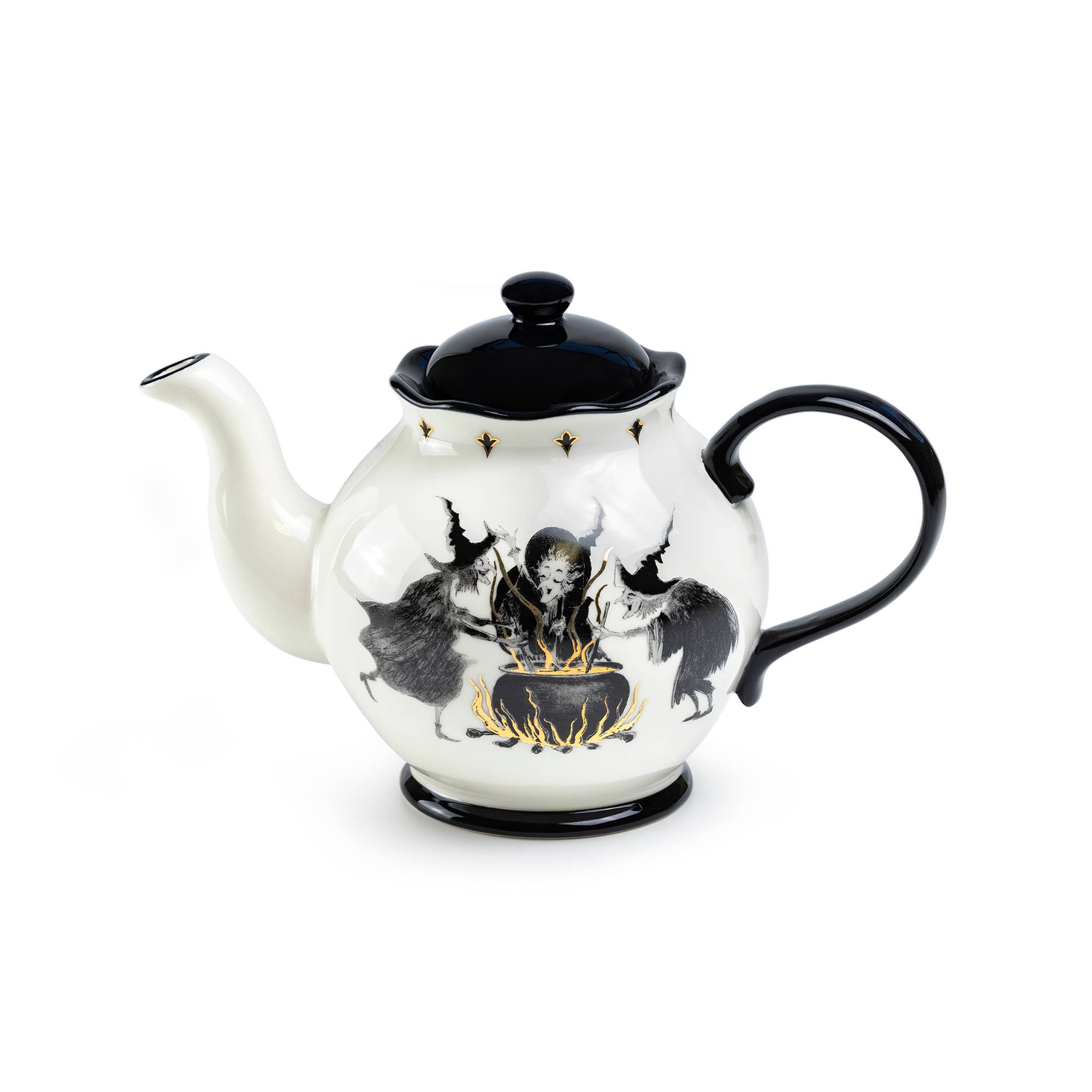 Grace Teaware - Wholesale Tea Pot - Halloween Witches Brew 40oz Teapot with Flying Witch2