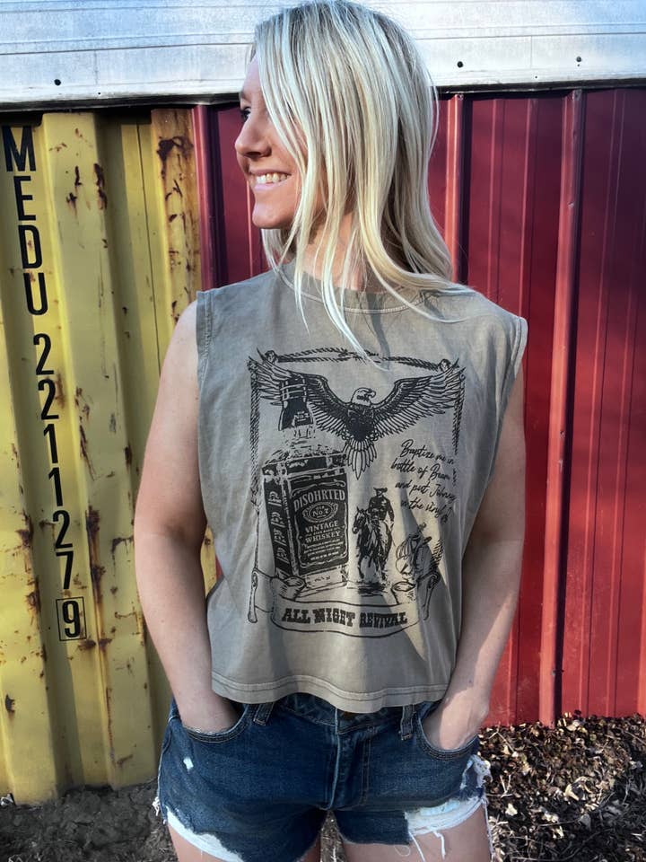 Concierto de música country occidental camiseta sin mangas de Zach Bryan para venta al por mayor de Disohrted Vintage