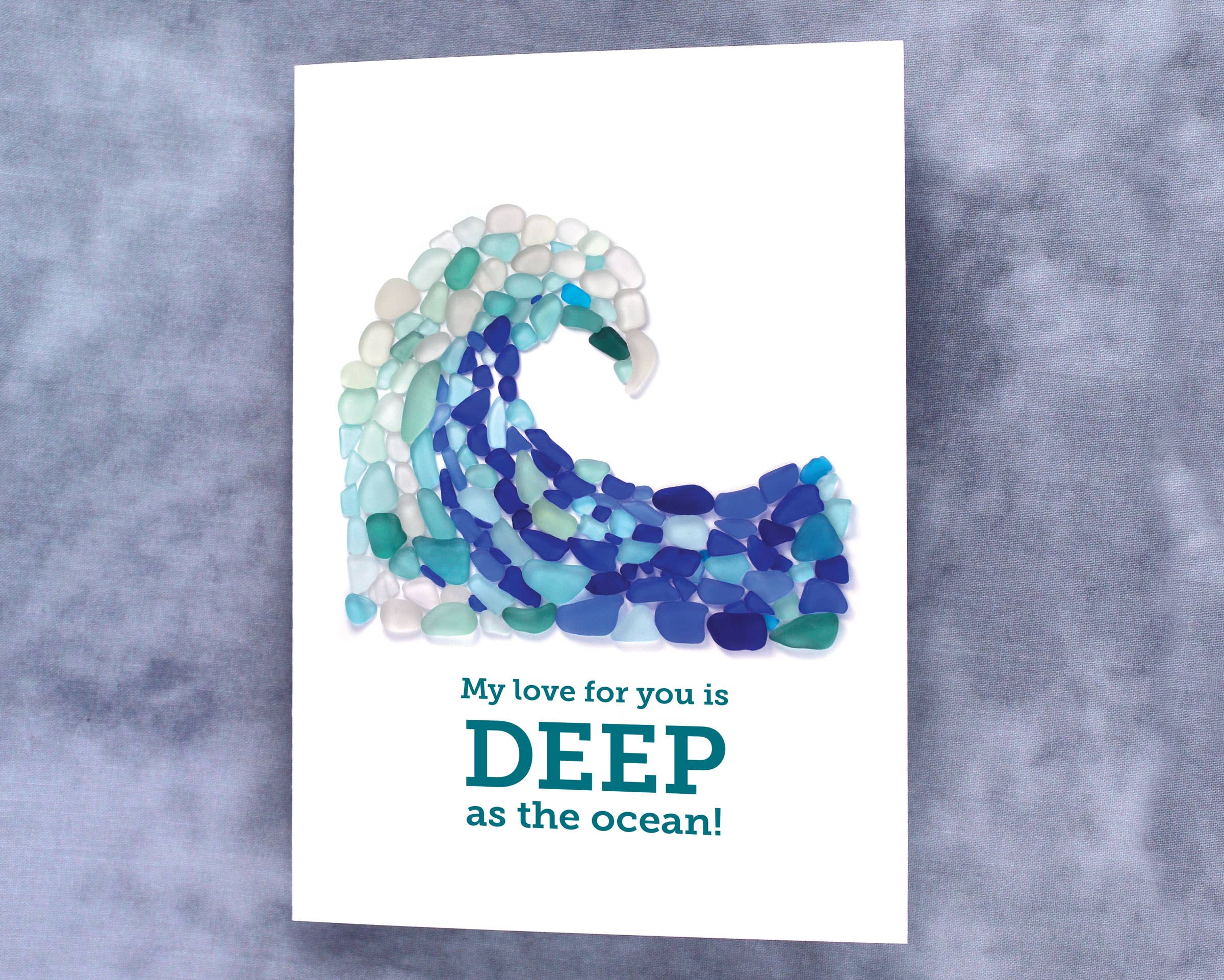 Wholesale Sea Glass Wave My Love For You Is Deep As The Ocean Card for your  store - Faire, image size:2400x1921