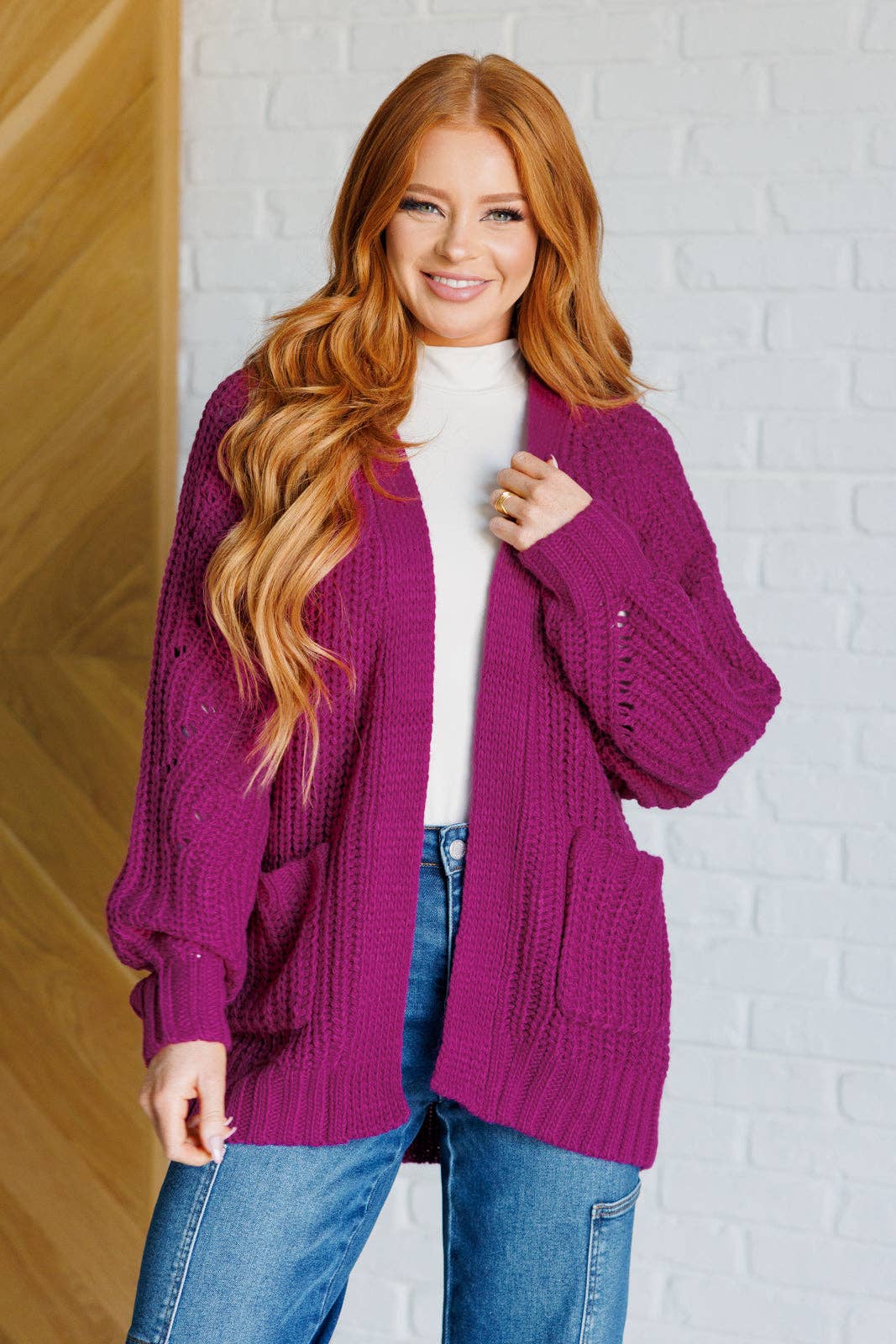 Bella Nova Style Co – Cardigan - Mulher por atacado – Talvez Cardigan de segunda-feira em Berry0