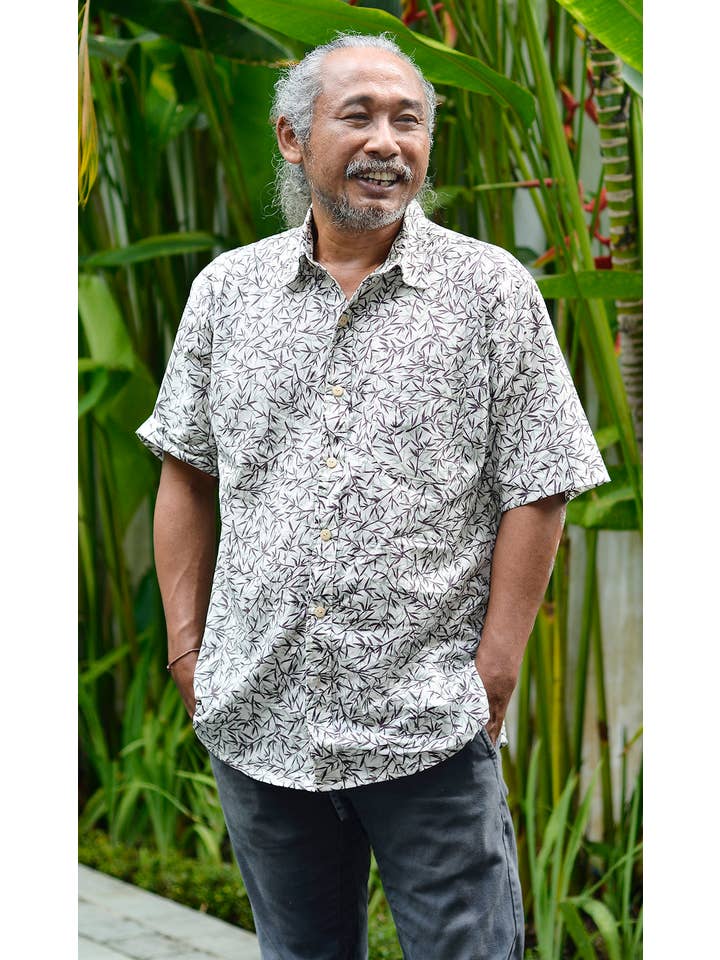 Balizen Direct from Bali - Wholesale Button Down Shirt - Men's - SALE | Printed Shirt Cotton | Bamboo Espresso1