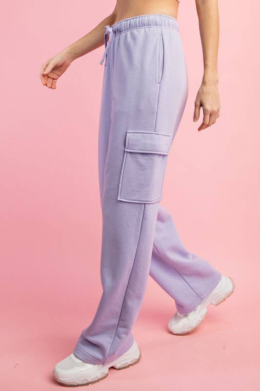 Sunday Morning – wholesale Mjukis- och joggingbyxor – Dam – P206337 RAK FRANSK FROTTÉ CARGO SWEATPANTS6